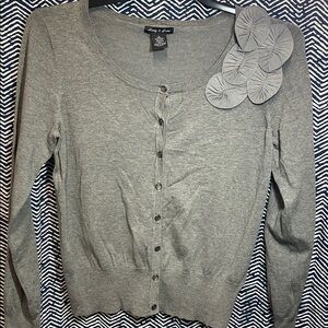 Audrey & Grace Gray Silk Knit Top